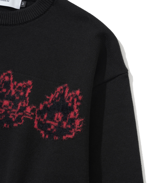 KNITTED（ニッティド）の「[NITTED X QWER DEMO] CAT BAND ROUND KNIT BLACK（ニット/セーター・レディース・その他・MEDIUM/LARGE）」の5枚目の写真