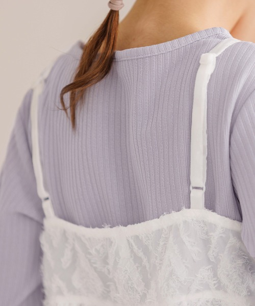 キッズ ビスチェ＆リブトップス 2点セット（Tシャツ/カットソー