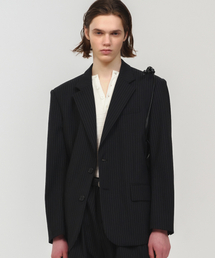 MOONSUN（ムーンサン）の「UNISEX, Oversized Tailored Jacket / BK Stripe（テーラードジャケット）」