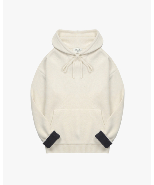 ASTLAY(アストレイ)の「Lambswool Hood Sweater (Cream/Navy)(パーカー・メンズ・その他・3/2)」の6枚目の写真