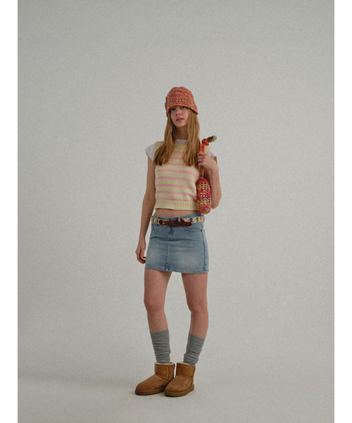 SUNDAY FRUIT MARKET（サンデーフルーツマーケット）の「W) CANDY CROPPED VEST CREAM（ベスト・レディース・その他・SMALL/MEDIUM）」の7枚目の写真