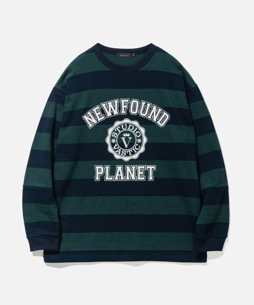 VASTIC(バスティック)の「ニューファウンドボールドストライプロングスリーブ_ブラック/カーキ(Tシャツ/カットソー・メンズ・その他・MEDIUM/LARGE)」の2枚目の写真