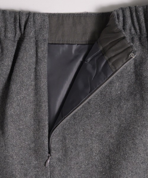 MUHET(ミュエータ)の「wool-blend tie-waist pocket skirt / ウールブレンドポケットスカート(スカート・レディース・グレー/ネイビー・LARGE/MEDIUM)」の18枚目の写真