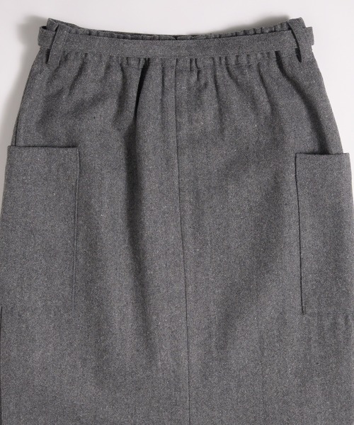 MUHET(ミュエータ)の「wool-blend tie-waist pocket skirt / ウールブレンドポケットスカート(スカート・レディース・グレー/ネイビー・LARGE/MEDIUM)」の22枚目の写真