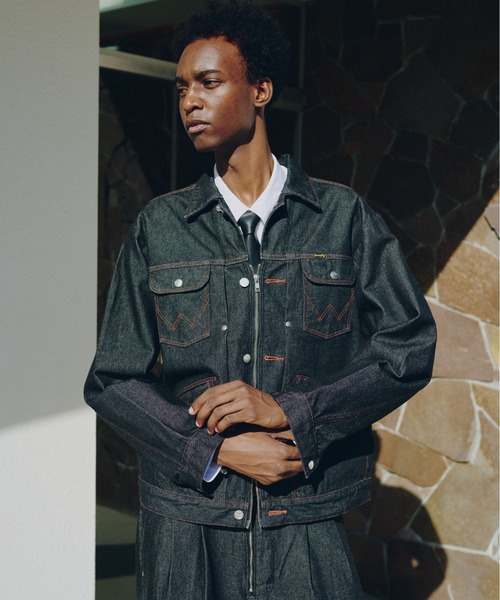 カンファーウッド× Wrangler デニムトラッカージャケット ブラック S Wrangler × CamphorWood 】custom 2way trucker denim jacket【124MJ