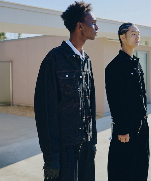 カンファーウッド× Wrangler デニムトラッカージャケット ブラック S Wrangler × CamphorWood 】custom 2way trucker denim jacket【124MJ