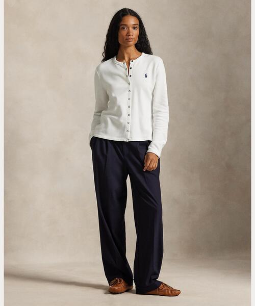 POLO RALPH LAUREN（ポロ ラルフ ローレン）の「フレンチ テリー カーディガン（カーディガン/ボレロ・レディース・ホワイト・S/M/L/XS）」の6枚目の写真