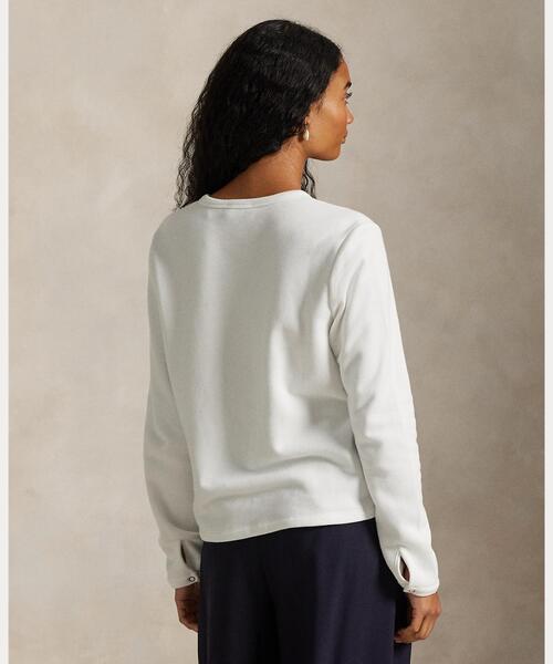 POLO RALPH LAUREN（ポロ ラルフ ローレン）の「フレンチ テリー カーディガン（カーディガン/ボレロ・レディース・ホワイト・S/M/L/XS）」の5枚目の写真