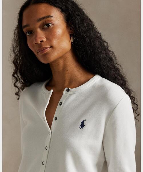 POLO RALPH LAUREN（ポロ ラルフ ローレン）の「フレンチ テリー カーディガン（カーディガン/ボレロ・レディース・ホワイト・S/M/L/XS）」の4枚目の写真