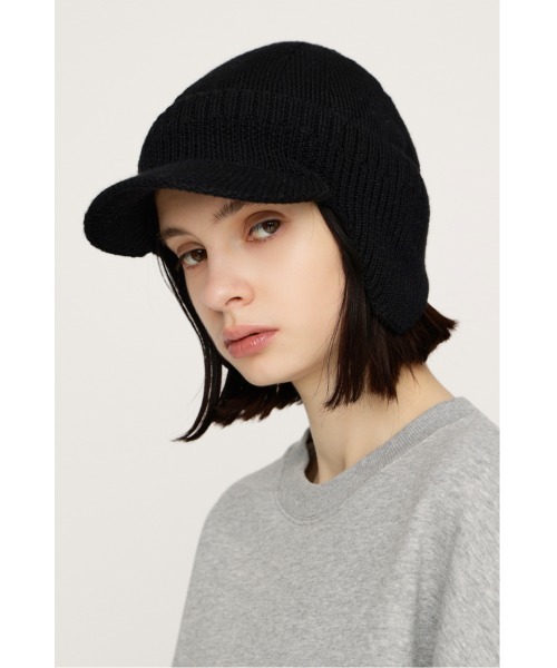 SLY（スライ）の「【2026SS新作】EAR FLAP KNIT CAP イヤーフラップ ニットキャップ 冬服 春服（ニットキャップ/ビーニー・レディース・ブラック/マルチ/杢グレー・FREE）」の4枚目の写真