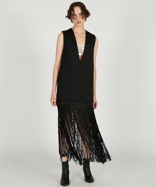 PRANK PROJECT（プランクプロジェクト）の「フリンジワンピース / Fringe One-Piece（ワンピース・レディース・ブラック/ホワイト・FREE）」の2枚目の写真