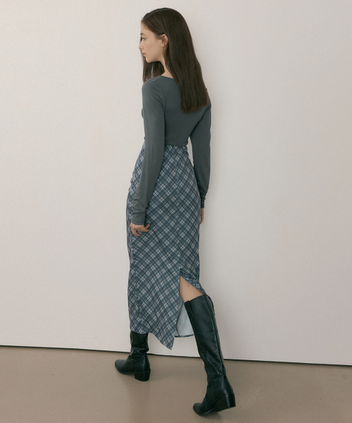 REORG(リオルグ)の「MOR CHECK LONG SKIRT MILD GRAY(スカート・レディース・その他・SMALL/MEDIUM/LARGE)」の2枚目の写真