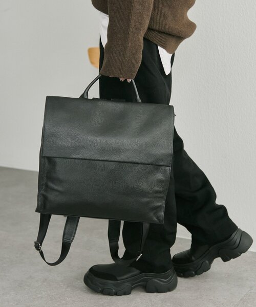 本革/A4サイズ対応》レザーフラップリュック（バックパック/リュック