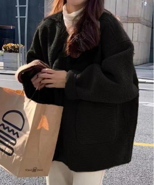 セール】ノーカラー ボアジャケット（ノーカラージャケット）｜AMELY