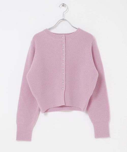 URBAN RESEARCH ROSSO WOMEN(アーバンリサーチ ロッソ)の「『WEB限定』ボタンデザインニットプルオーバー(カーディガン/ボレロ・レディース・グレー/ホワイト/ピンク・FREE)」の14枚目の写真