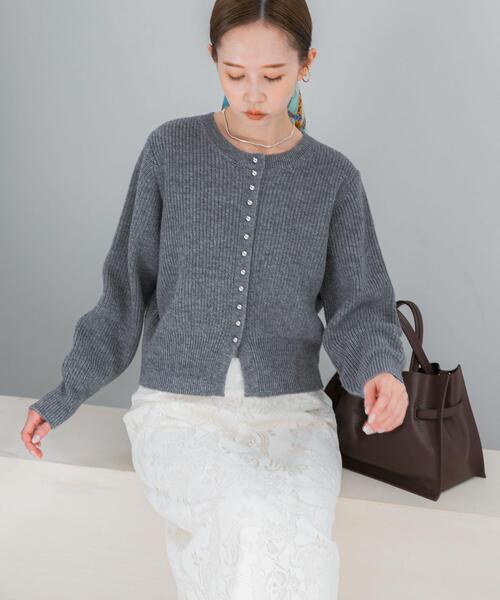 URBAN RESEARCH ROSSO WOMEN(アーバンリサーチ ロッソ)の「『WEB限定』ボタンデザインニットプルオーバー(カーディガン/ボレロ・レディース・グレー/ホワイト/ピンク・FREE)」の20枚目の写真