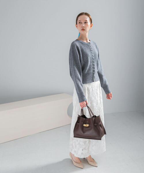 URBAN RESEARCH ROSSO WOMEN(アーバンリサーチ ロッソ)の「『WEB限定』ボタンデザインニットプルオーバー(カーディガン/ボレロ・レディース・グレー/ホワイト/ピンク・FREE)」の21枚目の写真