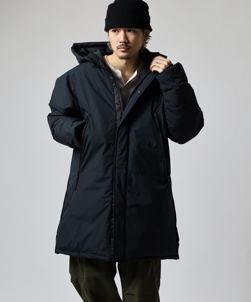 Ree&Mee(リーアンドミー)の「Ree&Mee 撥水加工 防風フィルム加工 中綿 サイドスリット釦付き モンスターコート アウター ベンチコート(ダウンジャケット/コート・メンズ・ブラック/ネイビー・M/LL/L)」の11枚目の写真
