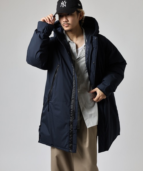 Ree&Mee(リーアンドミー)の「Ree&Mee 撥水加工 防風フィルム加工 中綿 サイドスリット釦付き モンスターコート アウター ベンチコート(ダウンジャケット/コート・メンズ・ブラック/ネイビー・M/LL/L)」の21枚目の写真