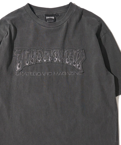 THRASHER(スラッシャー)の「【THRASHER / スラッシャー】ピグメント ダメージアップリケ クルーネックTシャツ(Tシャツ/カットソー・メンズ・グレー系1/サックスブルー/グレー系2/ピンク/ブラウン/グレー・LARGE/MEDIUM/X-LARGE)」の2枚目の写真