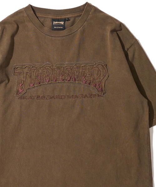 THRASHER(スラッシャー)の「【THRASHER / スラッシャー】ピグメント ダメージアップリケ クルーネックTシャツ(Tシャツ/カットソー・メンズ・グレー系1/サックスブルー/グレー系2/ピンク/ブラウン/グレー・LARGE/MEDIUM/X-LARGE)」の4枚目の写真