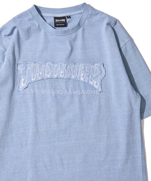 THRASHER(スラッシャー)の「【THRASHER / スラッシャー】ピグメント ダメージアップリケ クルーネックTシャツ(Tシャツ/カットソー・メンズ・グレー系1/サックスブルー/グレー系2/ピンク/ブラウン/グレー・LARGE/MEDIUM/X-LARGE)」の5枚目の写真