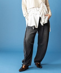 セルロースデニムタックパンツ