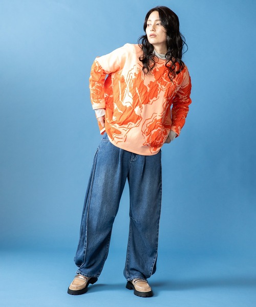 OSMOSIS（オズモーシス）の「セルロースデニムタックパンツ（デニムパンツ・レディース・ライトブルー/ブラック/ブルー・2/1）」の21枚目の写真