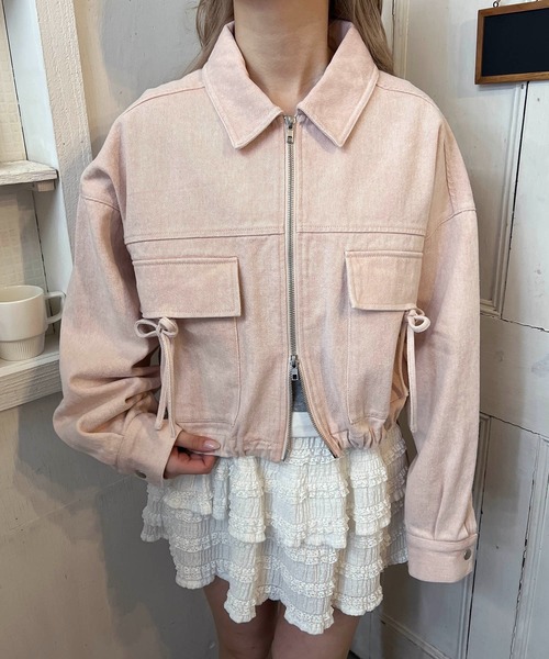 PHILLY（フィリー）の「リボンポケットジャケット（ブルゾン・レディース・ピンク/ブラック・FREE）」の7枚目の写真