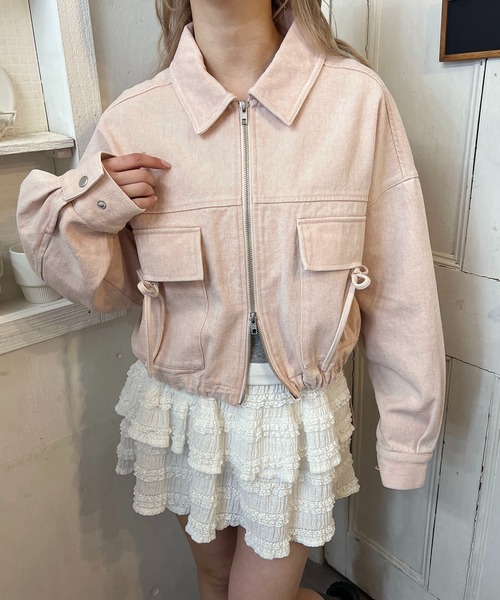 PHILLY（フィリー）の「リボンポケットジャケット（ブルゾン・レディース・ピンク/ブラック・FREE）」の8枚目の写真