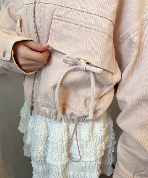 PHILLY（フィリー）の「リボンポケットジャケット（ブルゾン・レディース・ピンク/ブラック・FREE）」の12枚目の写真