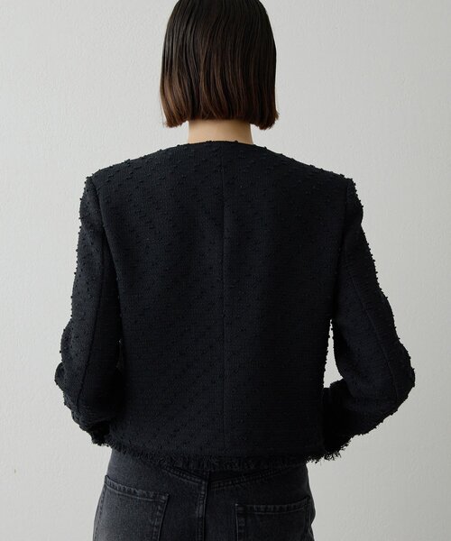 Whim Gazette(ウィムガゼット)の「ネップツイードリボンジャケット(その他アウター・レディース・ブラック・FREE)」の5枚目の写真