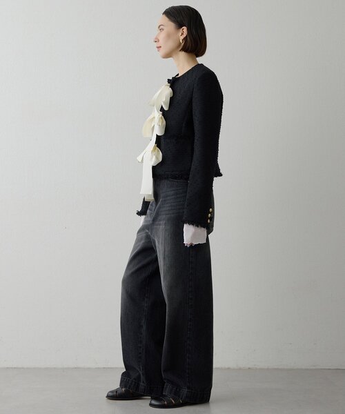Whim Gazette(ウィムガゼット)の「ネップツイードリボンジャケット(その他アウター・レディース・ブラック・FREE)」の10枚目の写真