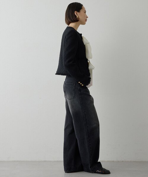 Whim Gazette(ウィムガゼット)の「ネップツイードリボンジャケット(その他アウター・レディース・ブラック・FREE)」の11枚目の写真