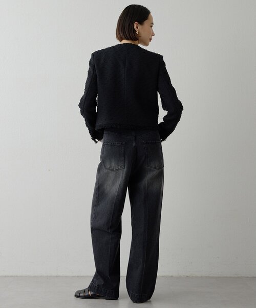 Whim Gazette(ウィムガゼット)の「ネップツイードリボンジャケット(その他アウター・レディース・ブラック・FREE)」の12枚目の写真
