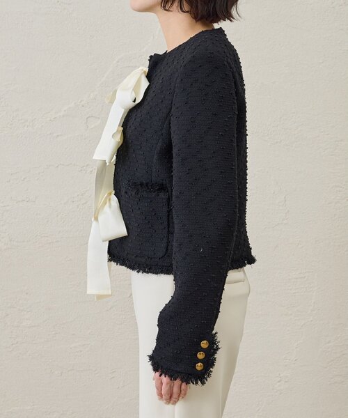 Whim Gazette(ウィムガゼット)の「ネップツイードリボンジャケット(その他アウター・レディース・ブラック・FREE)」の17枚目の写真