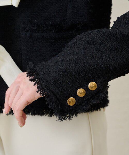 Whim Gazette(ウィムガゼット)の「ネップツイードリボンジャケット(その他アウター・レディース・ブラック・FREE)」の20枚目の写真