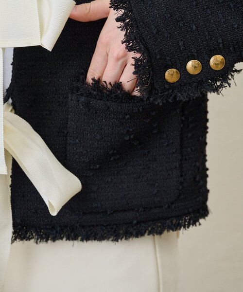 Whim Gazette(ウィムガゼット)の「ネップツイードリボンジャケット(その他アウター・レディース・ブラック・FREE)」の22枚目の写真