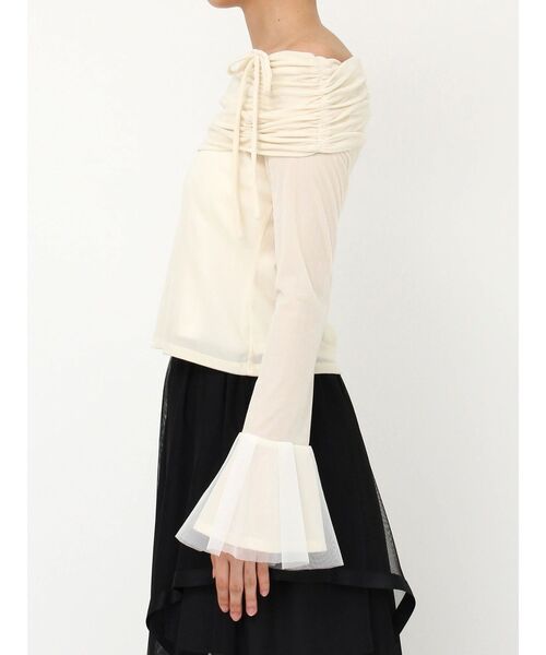 dazzlin（ダズリン）の「シアーベロアオフショルトップス（Tシャツ/カットソー・レディース・アイボリー/ブラック・FREE）」の15枚目の写真