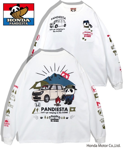 PANDIESTA(パンディエスタ)の「Honda×Pandiesta TRANSALP N-ONE GO TO CAMPロンT(M2)(Tシャツ/カットソー・メンズ・ブラック/ホワイト/ネイビー・L/M/XXL/XL)」の2枚目の写真