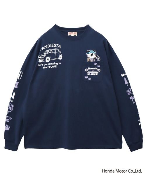 PANDIESTA(パンディエスタ)の「Honda×Pandiesta TRANSALP N-ONE GO TO CAMPロンT(M2)(Tシャツ/カットソー・メンズ・ブラック/ホワイト/ネイビー・L/M/XXL/XL)」の5枚目の写真
