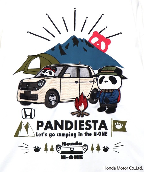 PANDIESTA(パンディエスタ)の「Honda×Pandiesta TRANSALP N-ONE GO TO CAMPロンT(M2)(Tシャツ/カットソー・メンズ・ブラック/ホワイト/ネイビー・L/M/XXL/XL)」の10枚目の写真