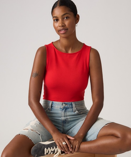 Levi's(リーバイス)の「Levi's/リーバイス ブレア スリーブレス ボートネックトップ(Tシャツ/カットソー・レディース・レッド・XS/S/M)」の1枚目の写真