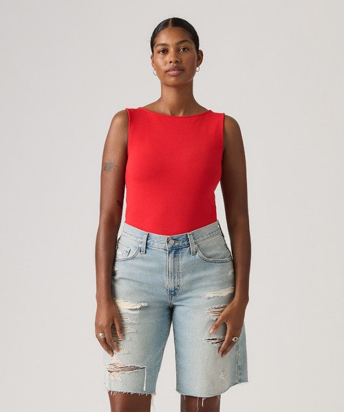 Levi's(リーバイス)の「Levi's/リーバイス ブレア スリーブレス ボートネックトップ(Tシャツ/カットソー・レディース・レッド・XS/S/M)」の2枚目の写真