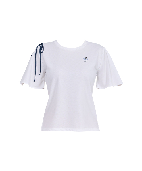 J.JANE(ジェイジェーン)の「グラデーションプリントリボン半袖Tシャツ(ホワイト)(Tシャツ/カットソー・レディース・その他・S/M/XS)」の2枚目の写真