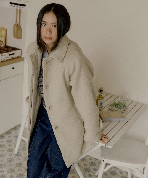 LUCIR ZU(ルシールズ)の「Alpaca Wool Half Coat (beige)(チェスターコート・レディース・その他・FREE)」の2枚目の写真