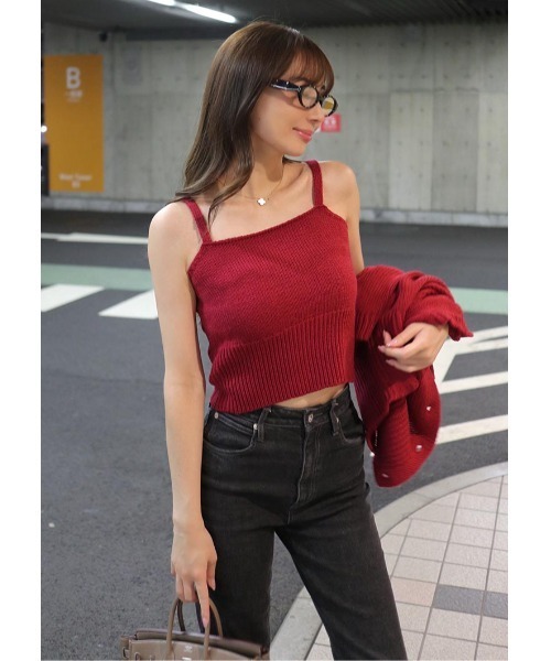 LUDICRUM(ルーディクルム)の「Low gauge knit ensemble(アンサンブル・レディース・オフホワイト/チャコールグレー/レッド・FREE)」の12枚目の写真