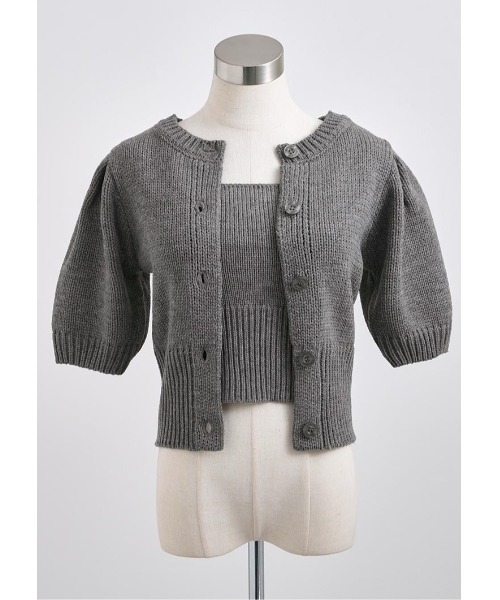 LUDICRUM(ルーディクルム)の「Low gauge knit ensemble(アンサンブル・レディース・オフホワイト/チャコールグレー/レッド・FREE)」の16枚目の写真