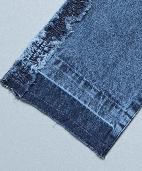 MARKEY'S（マーキーズ）の「デニムサイドフリルバギーパンツ（デニムパンツ・キッズ・ネイビー/ライトブルー・90/100/110/120/130/140/150）」の12枚目の写真