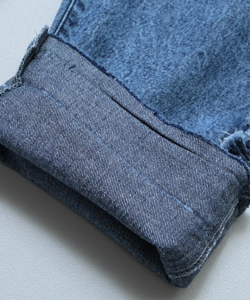MARKEY'S（マーキーズ）の「デニムサイドフリルバギーパンツ（デニムパンツ・キッズ・ネイビー/ライトブルー・90/100/110/120/130/140/150）」の13枚目の写真